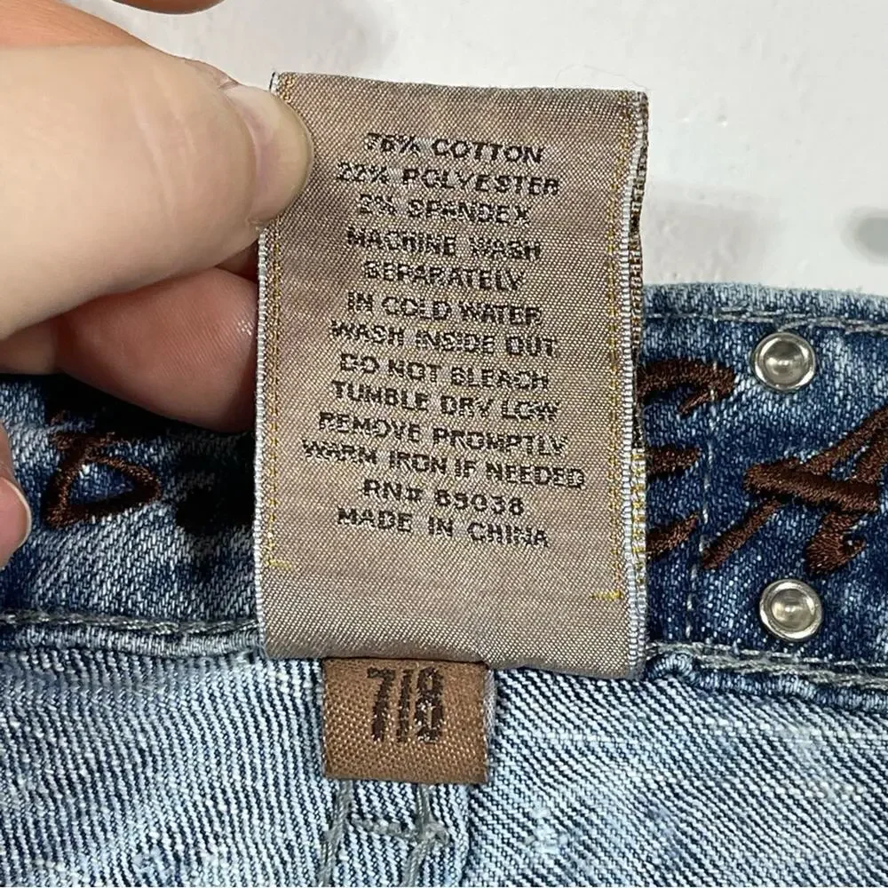 B.B. Jeans, Flare Jeans. Leather details on the pockets. Size 7/8. - Picture 6 of 6